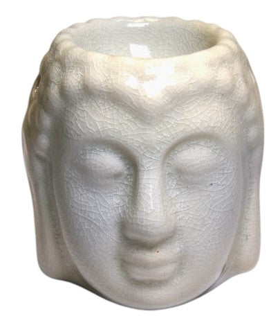 Κεραμικός Καυστήρας Αρωμάτων Buddha – Λευκό Σπασμένο Σμάλτο