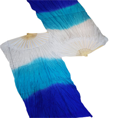 Bellydance Fan veils γαλάζιο-λευκό-σκούρο μπλε