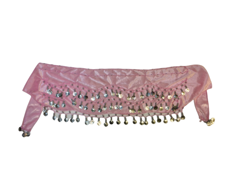 Ζώνη oriental βελούδο ροζ με ασημί φλουριά