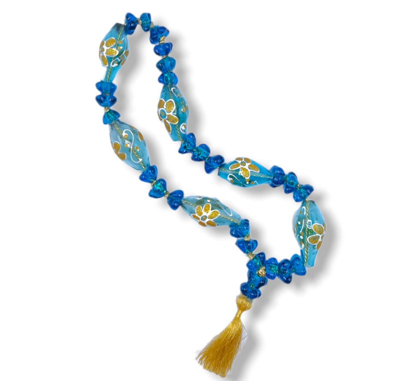 Κομπολόι επιτραπέζιο διακοσμητικό με γυάλινες χάντρες blown glass ±60cm