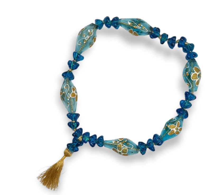 Κομπολόι επιτραπέζιο διακοσμητικό με γυάλινες χάντρες blown glass ±60cm