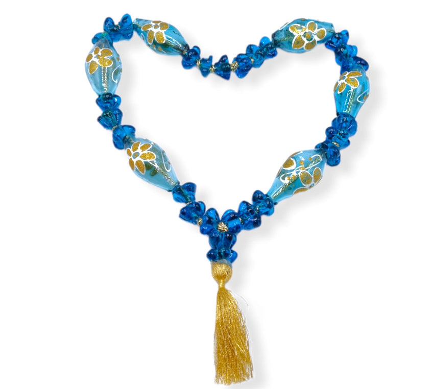 Κομπολόι επιτραπέζιο διακοσμητικό με γυάλινες χάντρες blown glass ±60cm