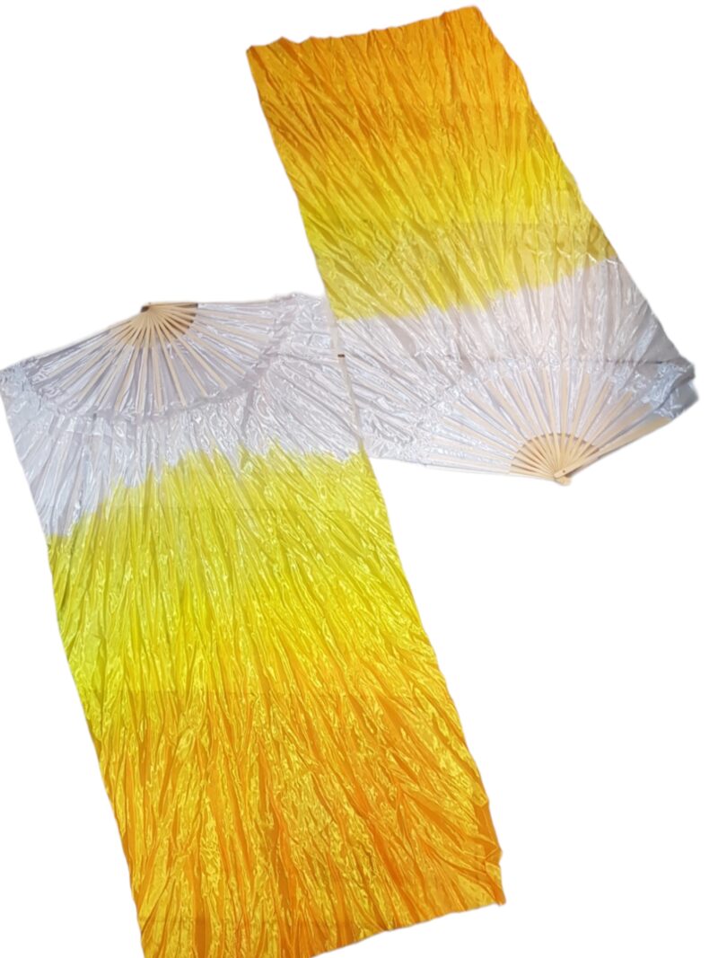 Bellydance Fan veils κίτρινο-λευκό