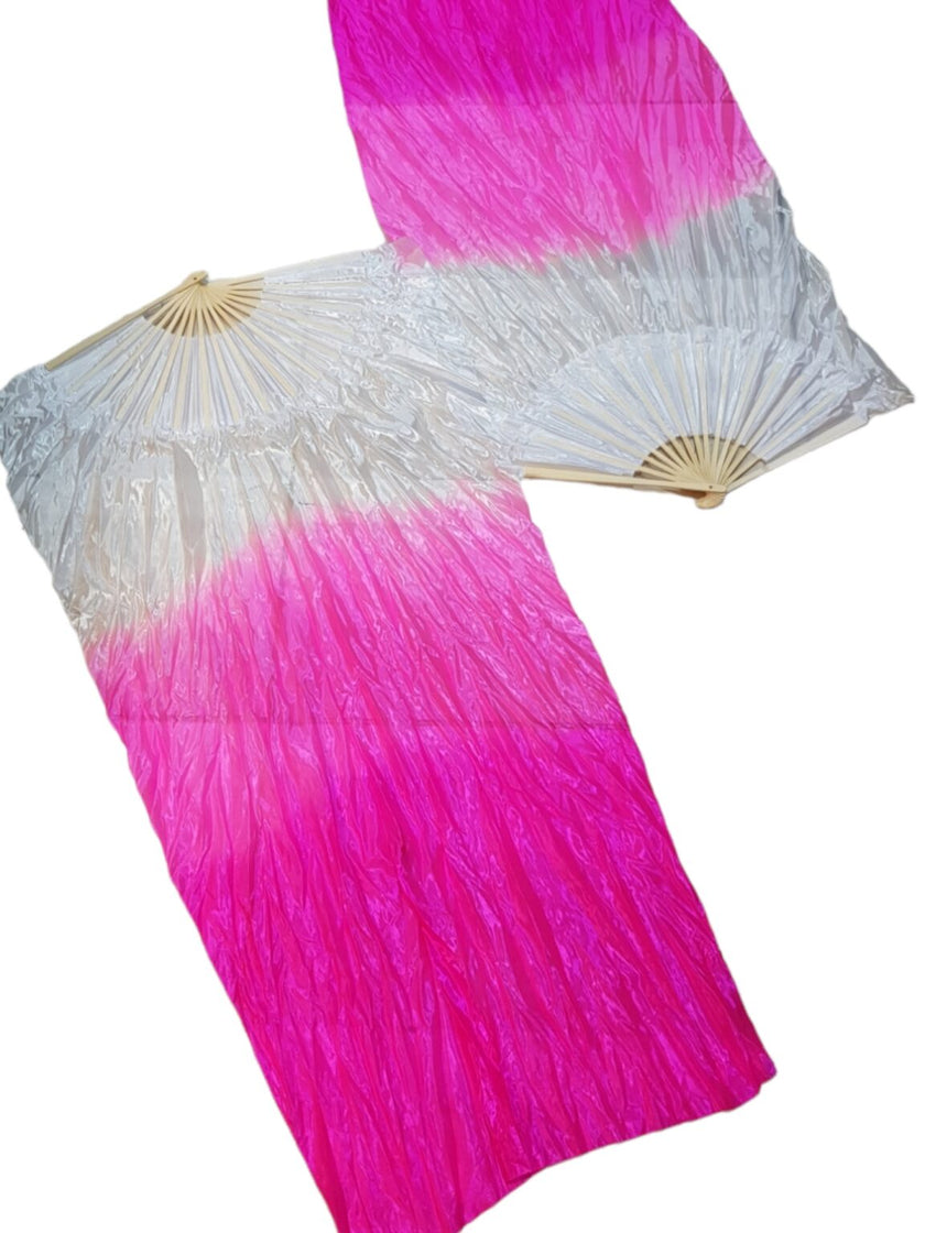 Bellydance Fan veils φουξ-λευκό