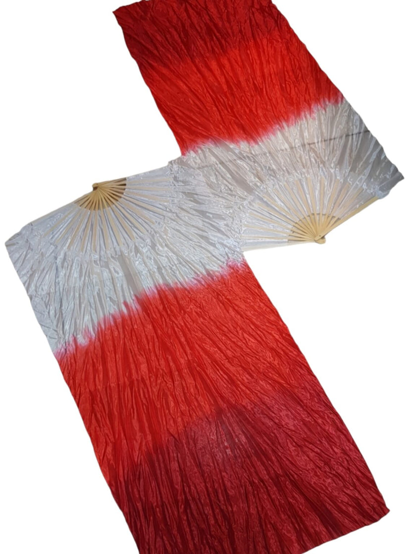 Bellydance Fan veils κόκκινο-λευκό